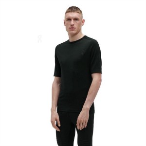 Camiseta On Cloud Merino-T Hombre Black | UY_ON8586