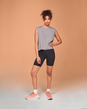 Camiseta sin Manga On Cloud Focus Crop Mujer Grey | UY_ON9107