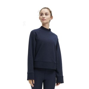 Sudadera On Cloud Crew Neck Mujer Navy | UY_ON8724