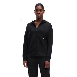 Sudadera On Cloud Zipped Mujer Black | UY_ON8558