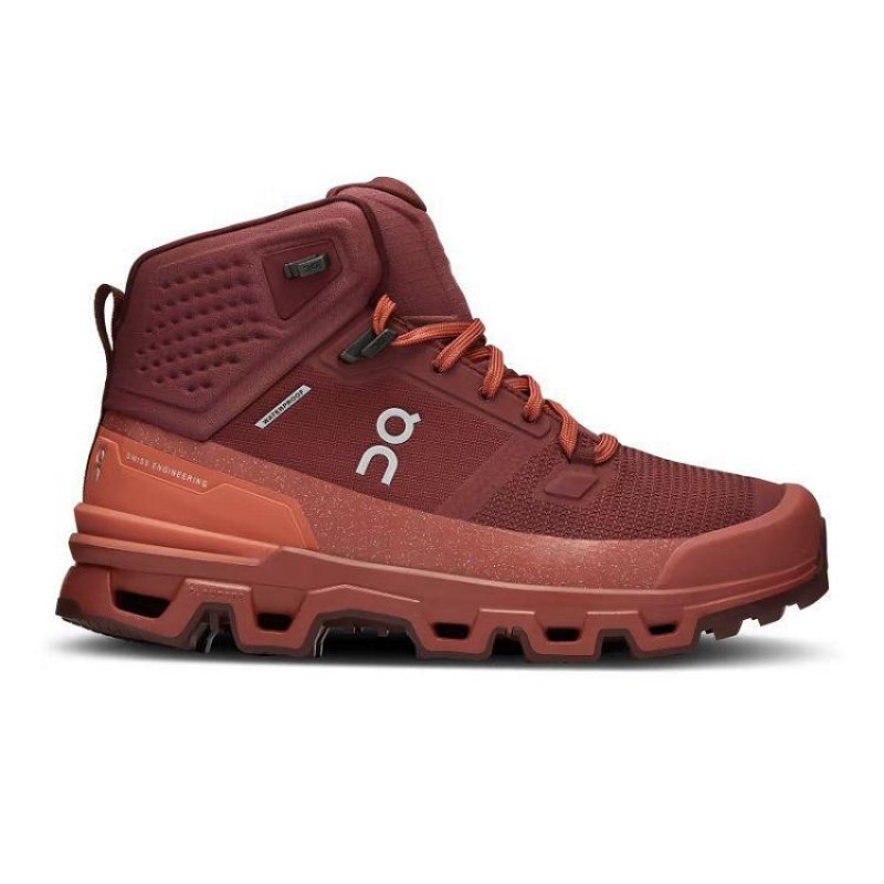 Botas Trekking On Cloud Cloudrock 2 Waterproof Mujer Burgundy | UY_ON8764