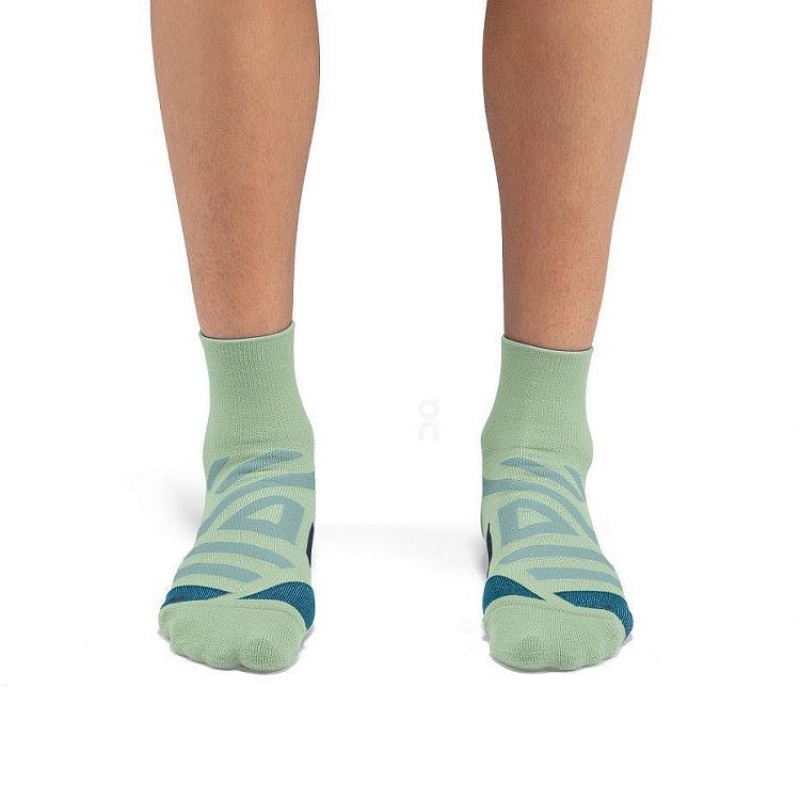 Calcetines On Cloud Performance Mid Hombre Turquoise | UY_ON8035