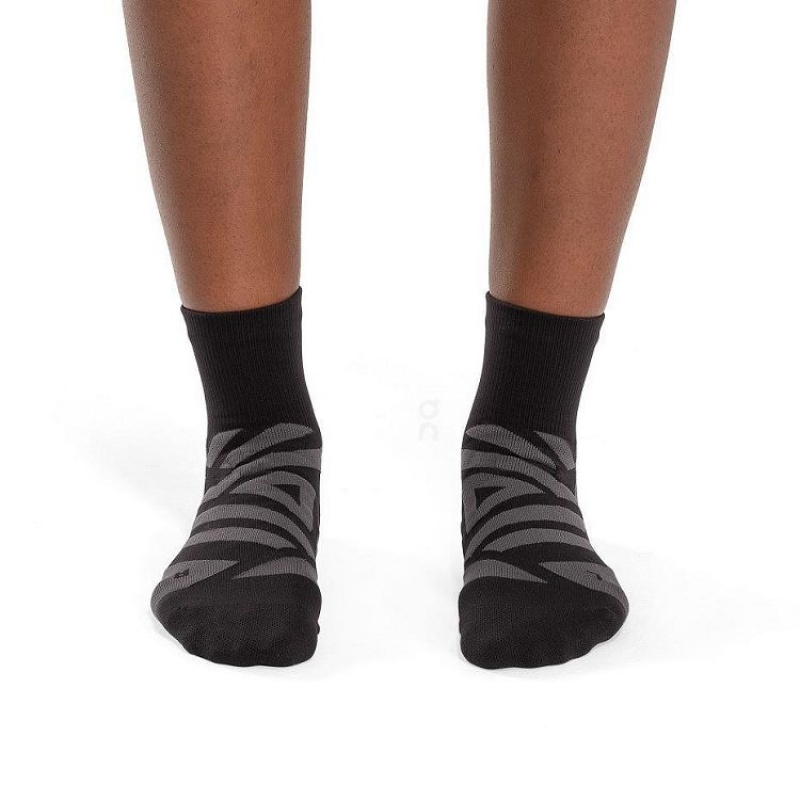 Calcetines On Cloud Performance Mid Mujer Black | UY_ON8395