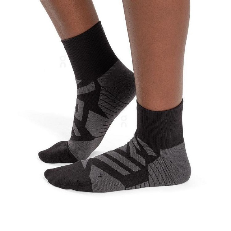 Calcetines On Cloud Performance Mid Mujer Black | UY_ON8395