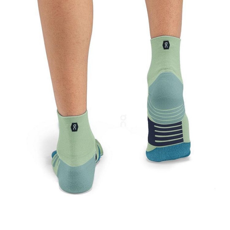 Calcetines On Cloud Performance Mid Mujer Green | UY_ON8674