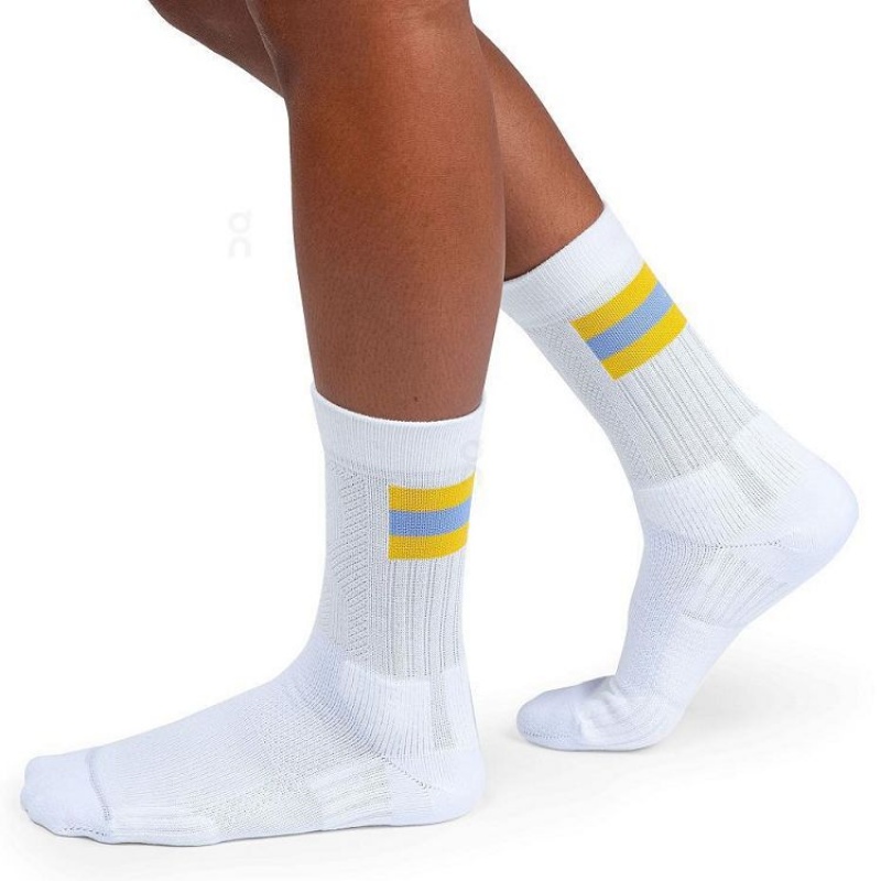 Calcetines On Cloud Tennis Mujer White / Yellow | UY_ON8884