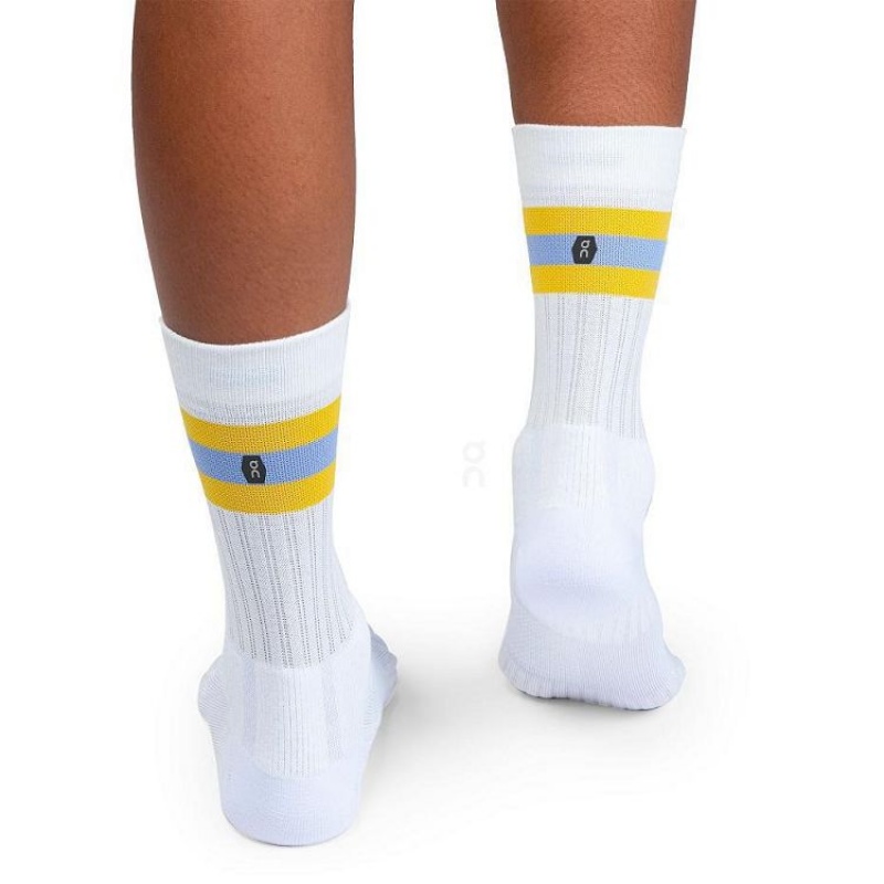 Calcetines On Cloud Tennis Mujer White / Yellow | UY_ON8884