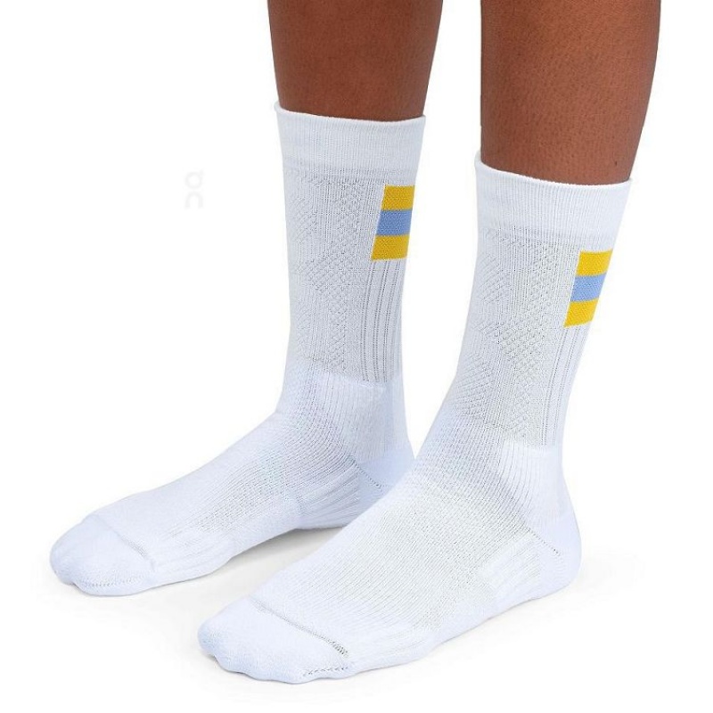 Calcetines On Cloud Tennis Mujer White / Yellow | UY_ON8884