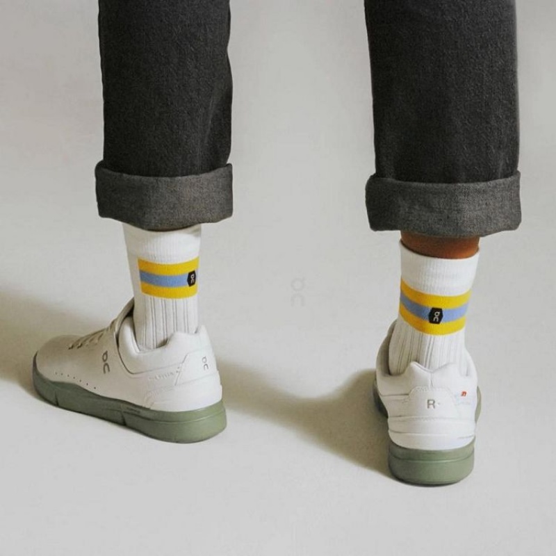 Calcetines On Cloud Tennis Mujer White / Yellow | UY_ON8884