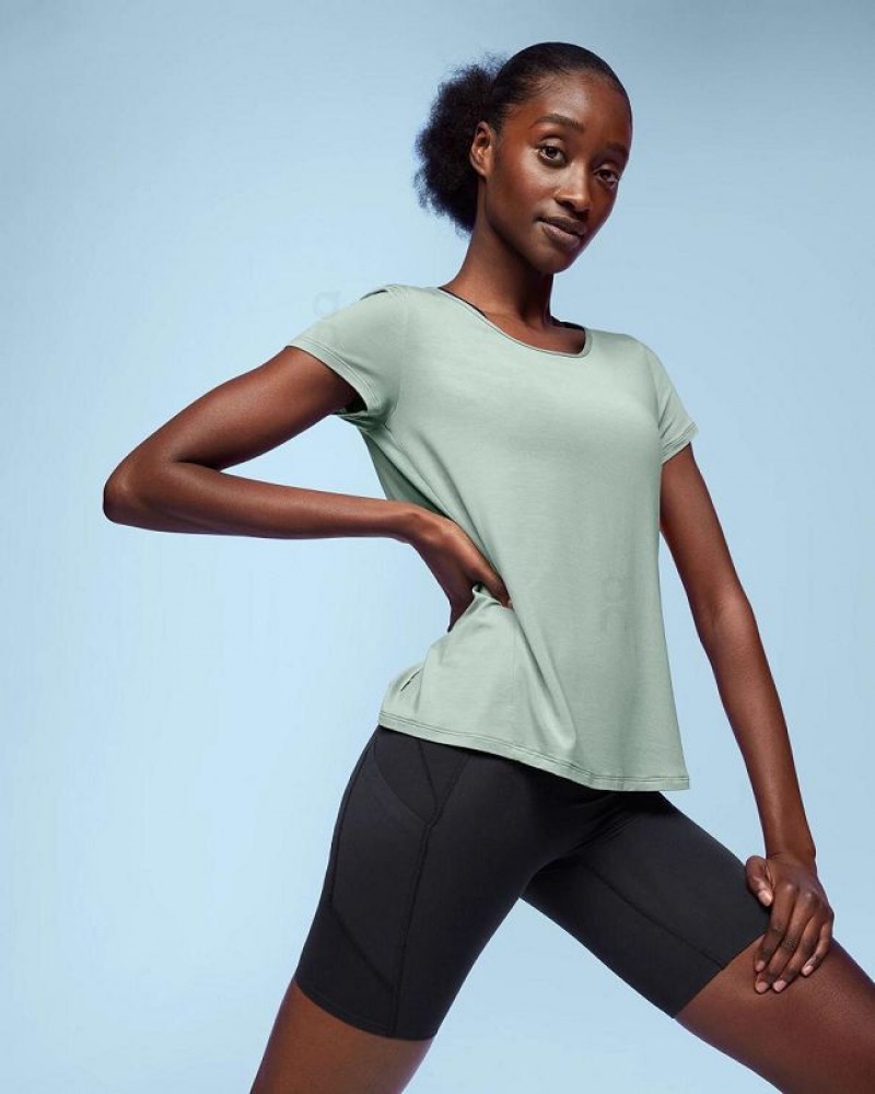 Camiseta On Cloud Active-T Breathe Mujer Green | UY_ON8711