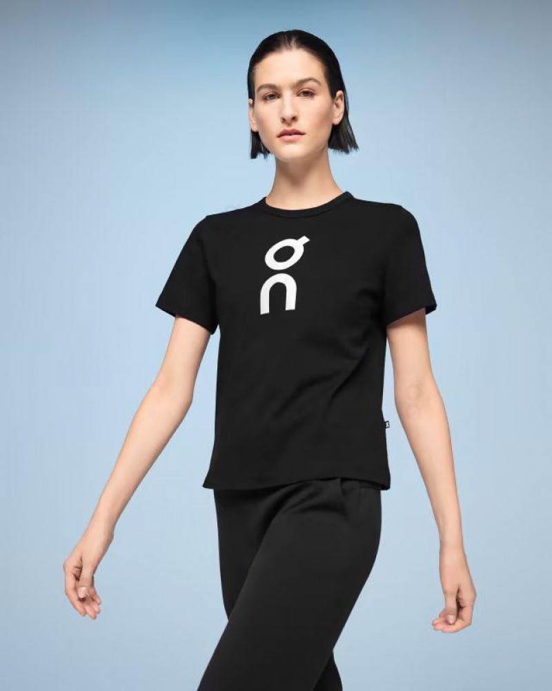 Camiseta On Cloud Estampadas Mujer Black / White | UY_ON8468