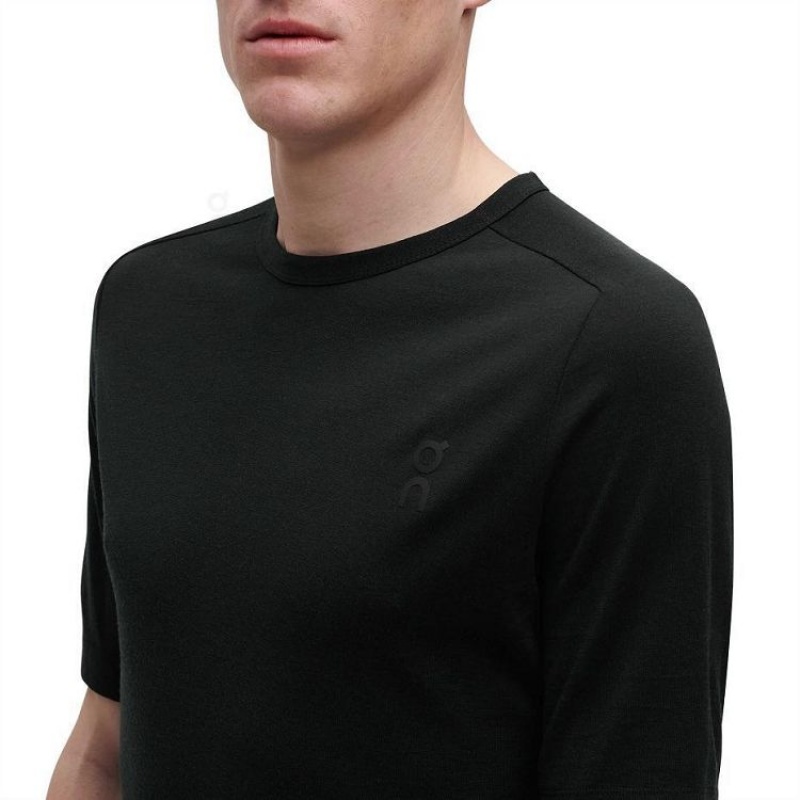 Camiseta On Cloud Merino-T Hombre Black | UY_ON8586