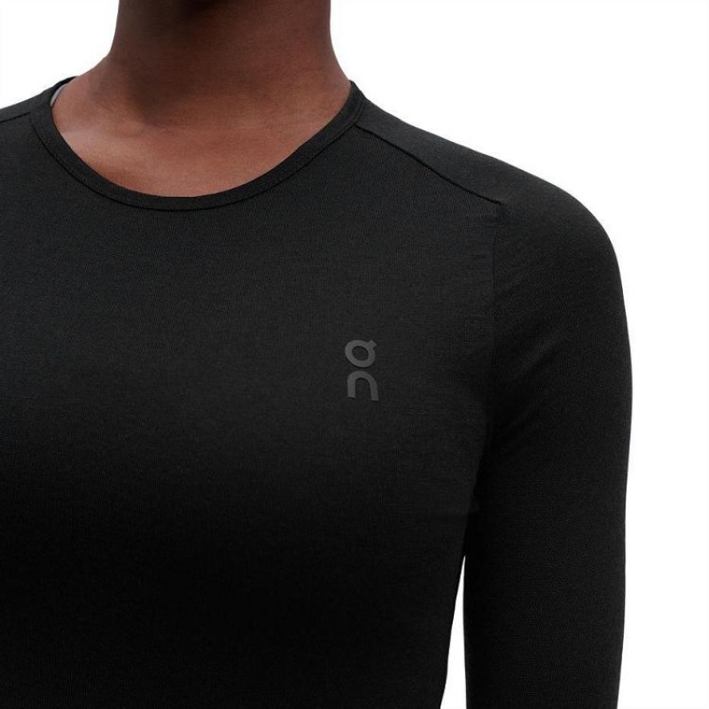 Camiseta On Cloud Merino Long-T Mujer Black | UY_ON8980