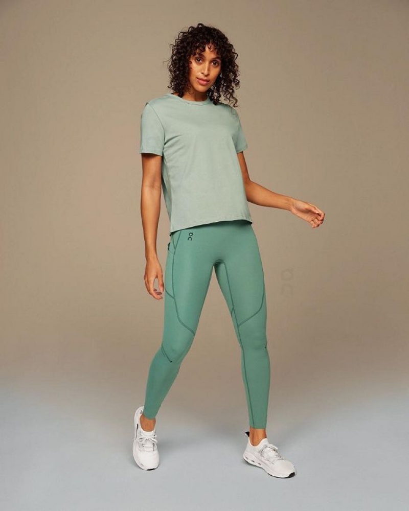 Camiseta On Cloud On-T Mujer Green | UY_ON8734