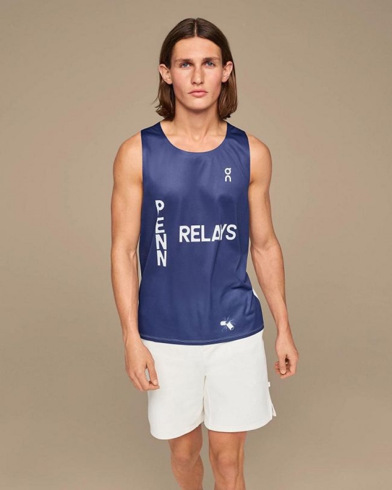 Camiseta sin Manga On Cloud Penn Relays Singlet Hombre Navy | UY_ON9152