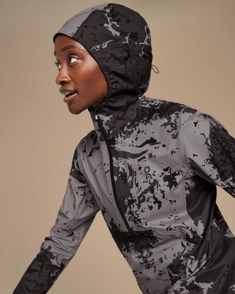 Chaquetas On Cloud Waterproof Anorak Mujer Grey / Black | UY_ON8484