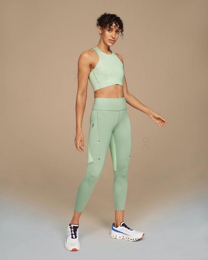 Mallas Running On Cloud Performance 7/8 Mujer Green | UY_ON8328