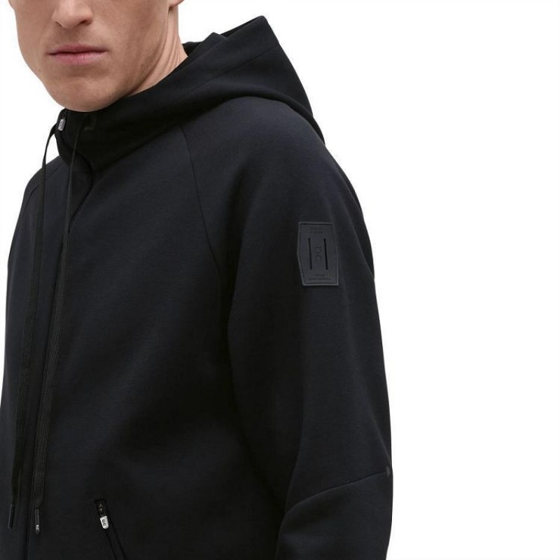 Sudadera On Cloud Zipped Hombre Black | UY_ON1181