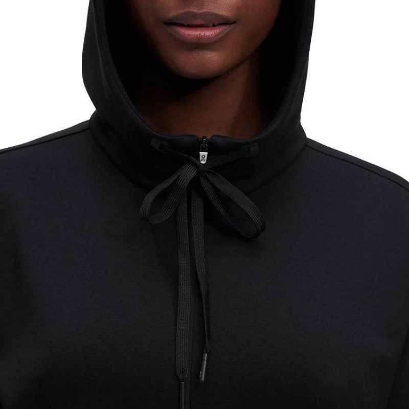 Sudadera On Cloud Zipped Mujer Black | UY_ON8558