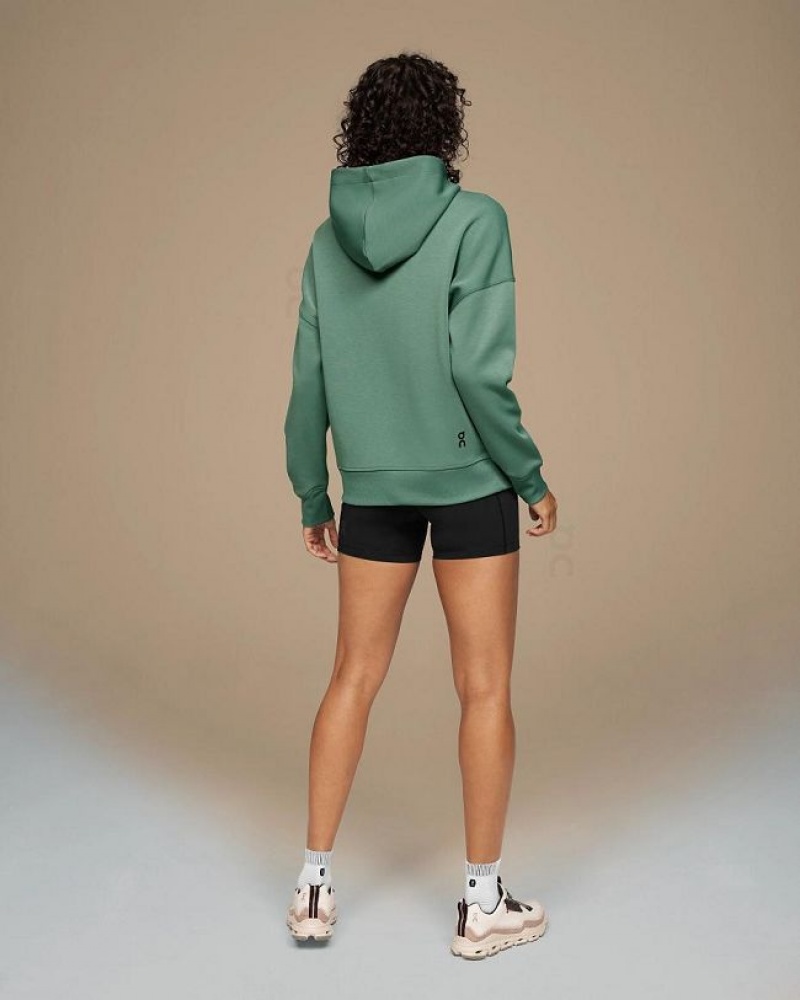 Sudadera On Cloud Zipped Mujer Green | UY_ON9004