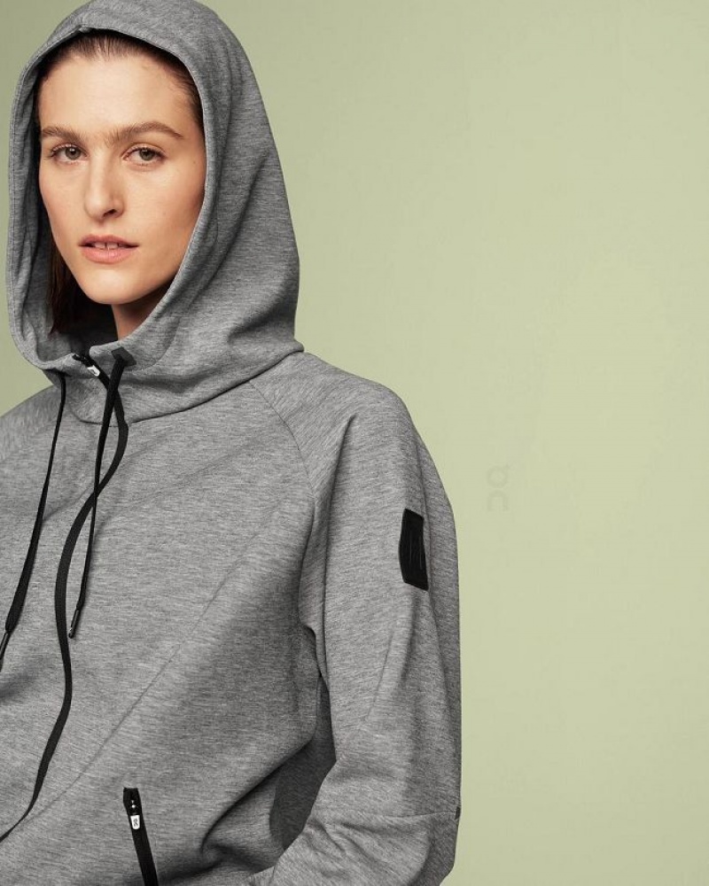 Sudadera On Cloud Zipped Mujer Grey | UY_ON9023