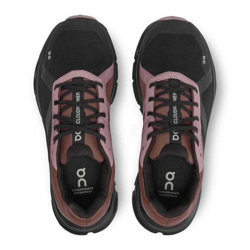 Zapatillas Running On Cloud Cloudrunner Waterproof Mujer Black / Brown | UY_ON8680