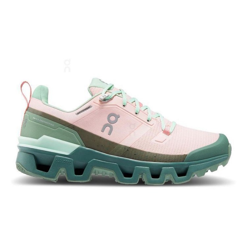 Zapatillas de Senderismo On Cloud Cloudwander Waterproof Mujer Pink / Green | UY_ON8612